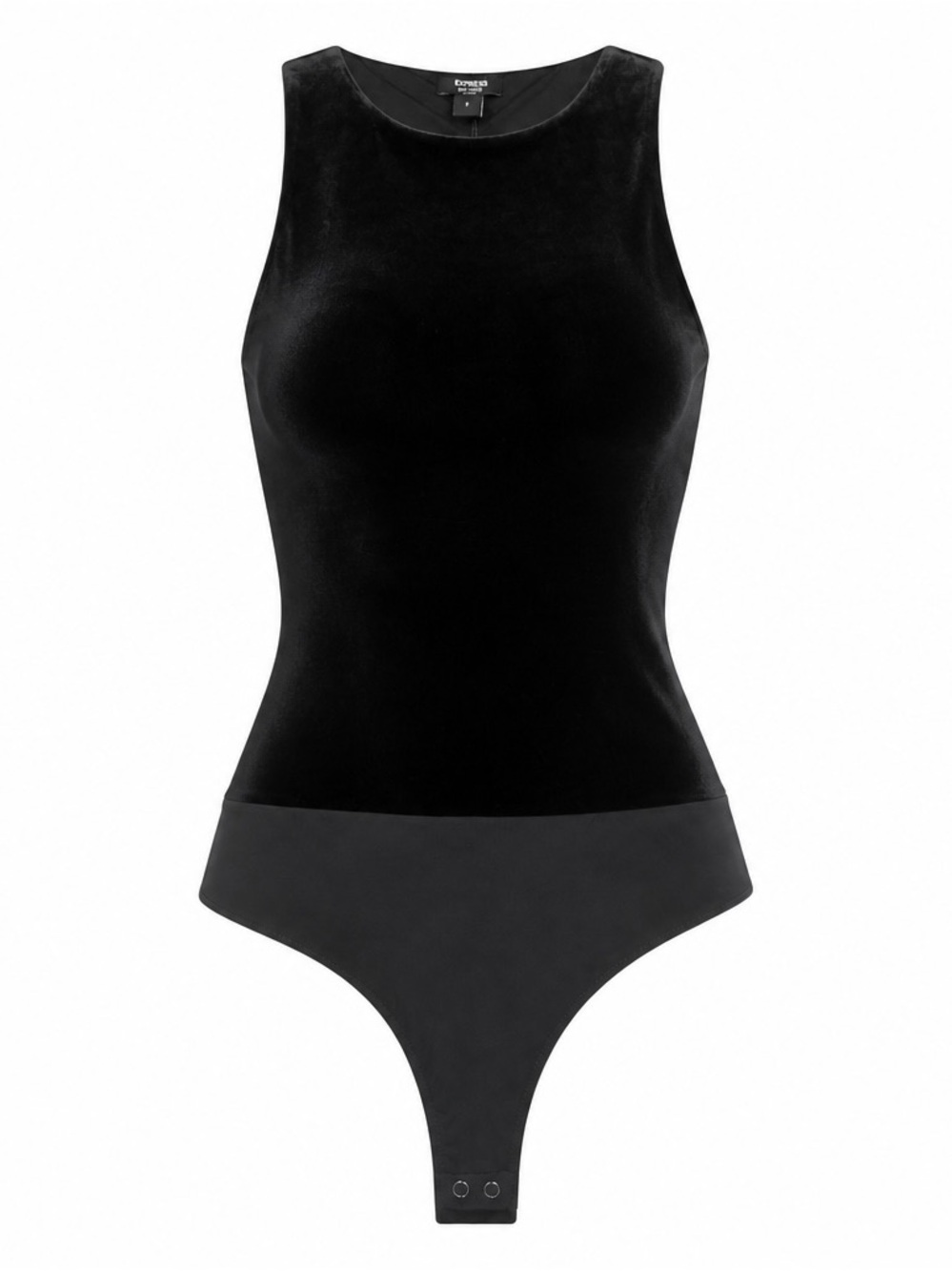 Express Black Velvet High-Neck Bodysuit